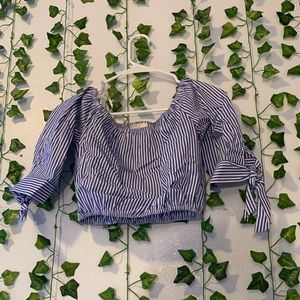 Forever 21 Striped off the shoulder crop top.